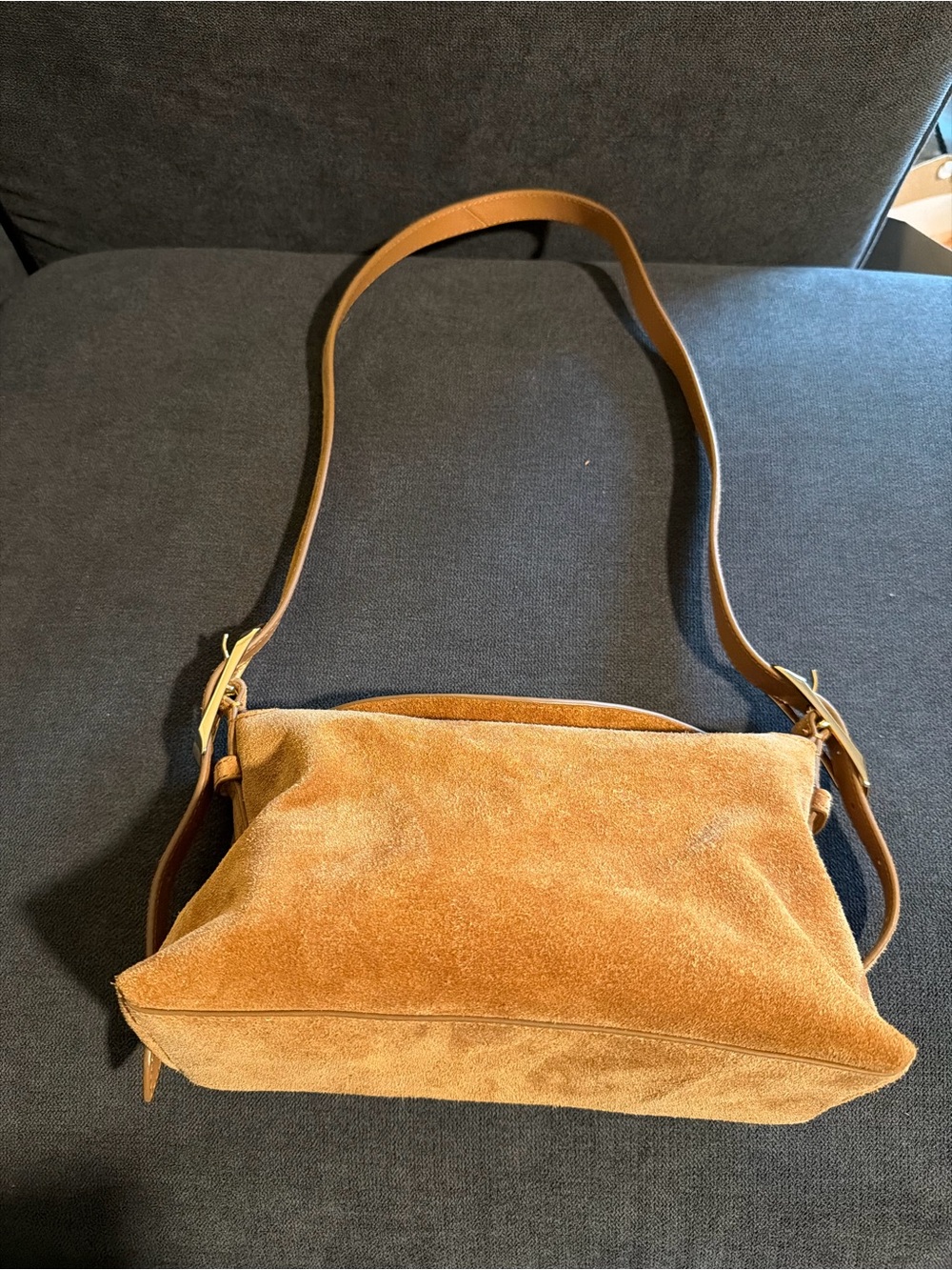 J Crew Suede Shoulder Bag in Camel NEW never used - Picture 2 of 9